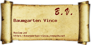 Baumgarten Vince névjegykártya